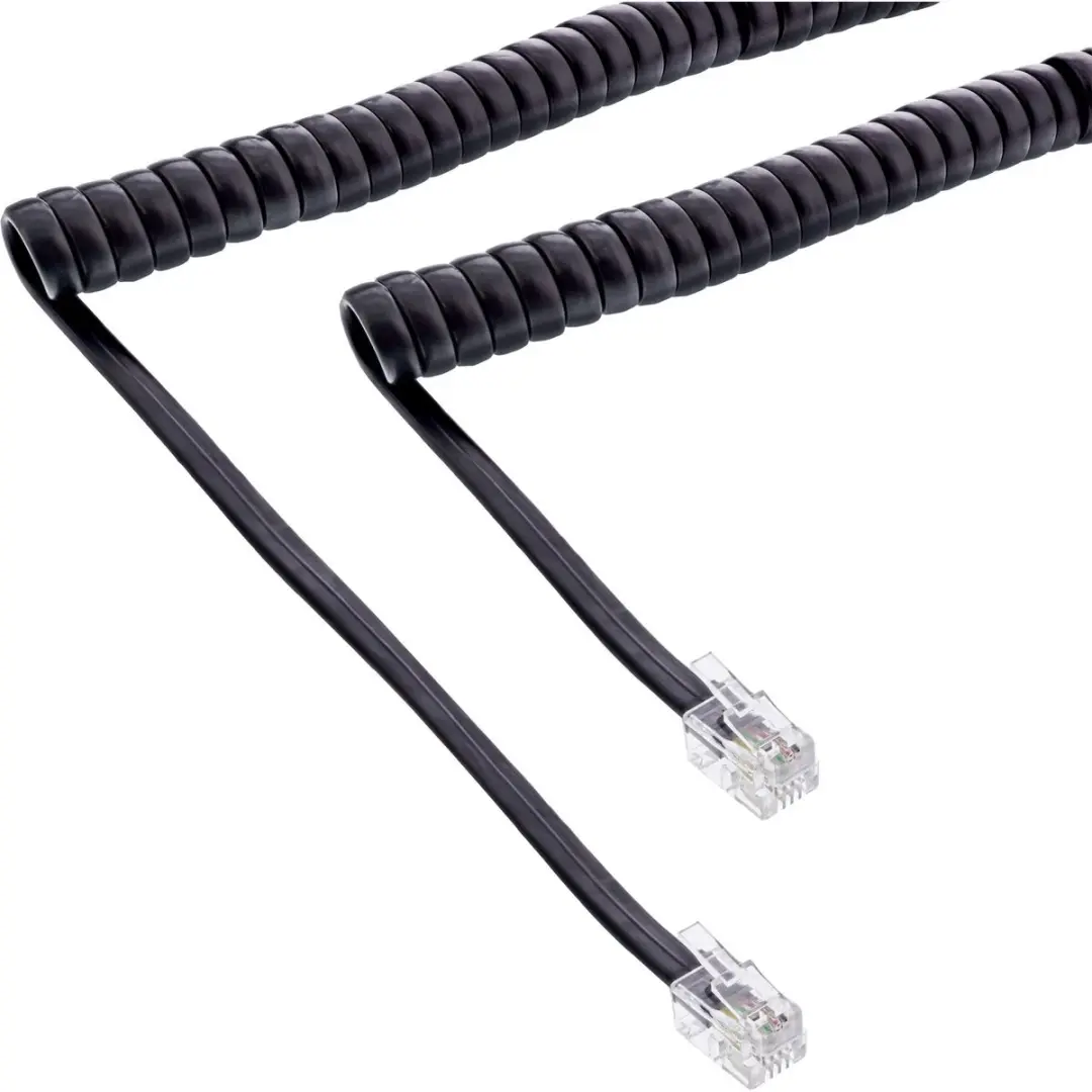 InLine RJ10 Telecom Crossover Spiraalkabel
