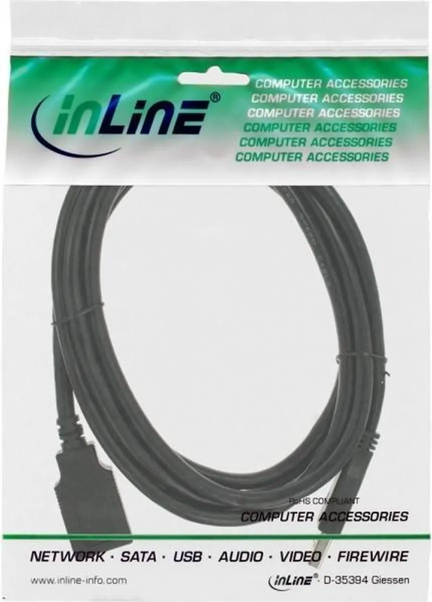 InLine USB3.0 Verlengkabel 2,5m - 2A - Zwart