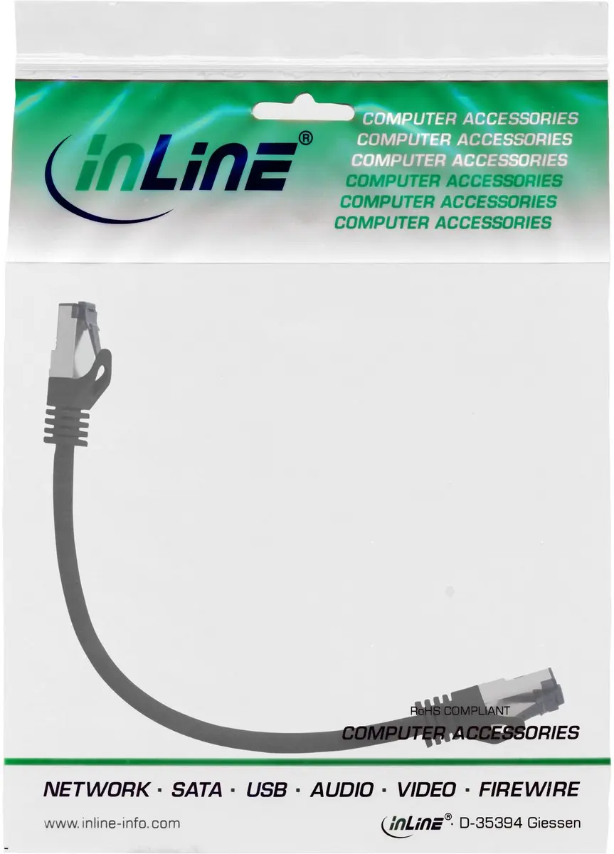InLine Patchkabel S/FTP Cat.8.1 2000MHz 0,3m - Halogeenvrij