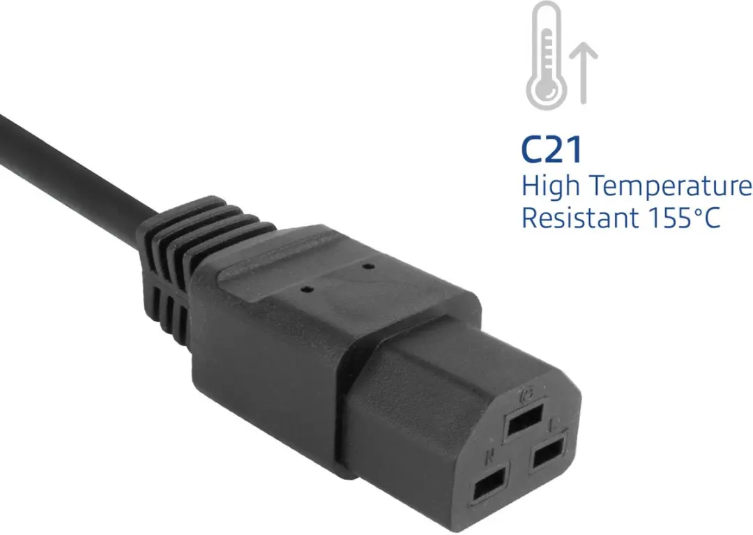 ACT AK5345 Netsnoer C20-C21 3m - Zwart