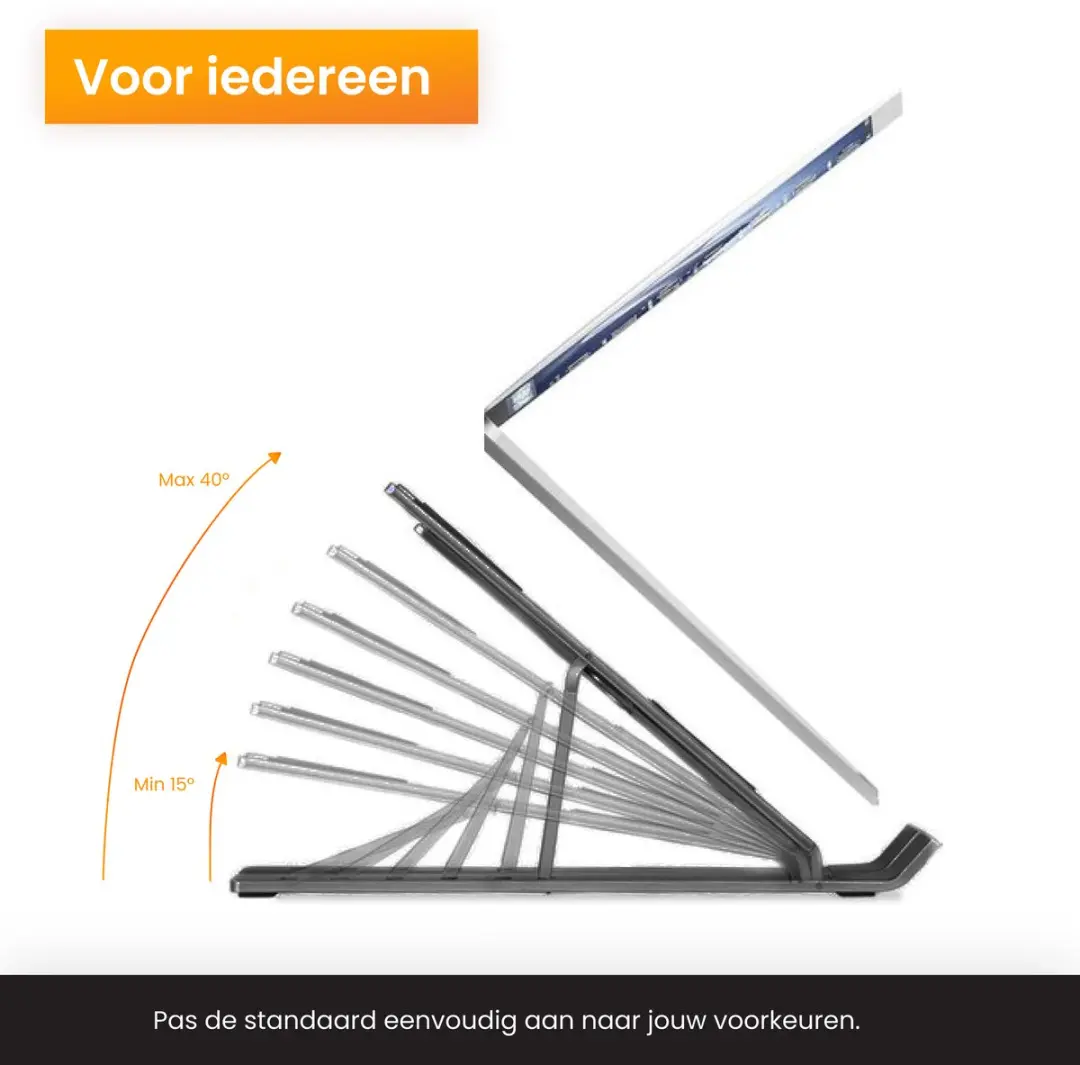 R2B Breda Laptopstandaard Verstelbaar 10-17" - Zwart