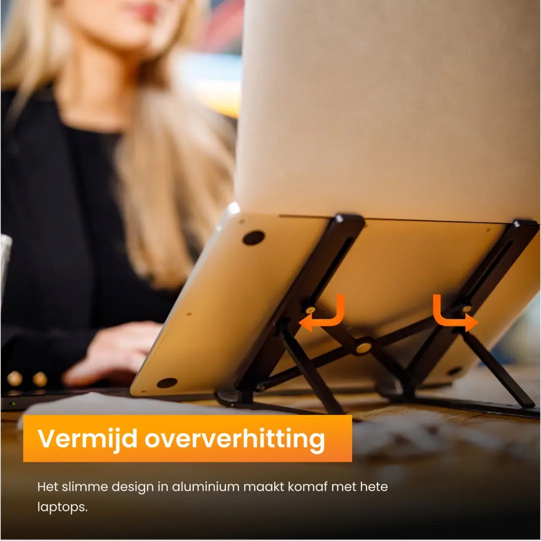 R2B Breda Laptopstandaard Verstelbaar 10-17" - Zwart
