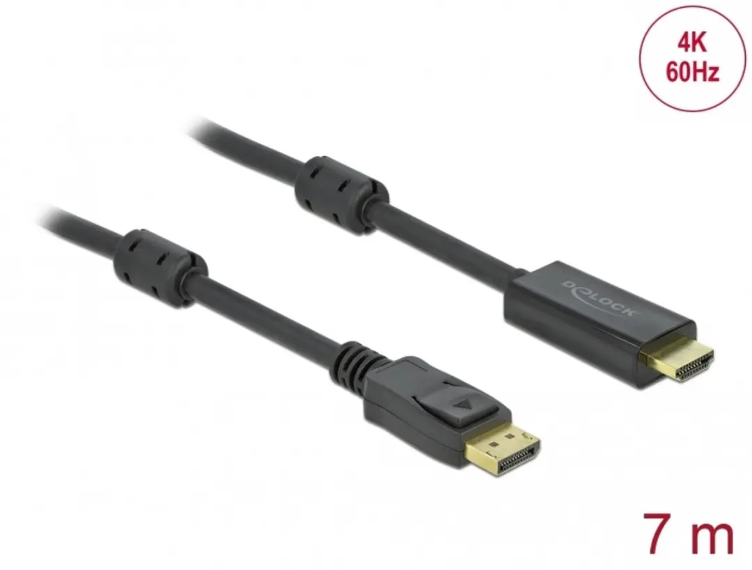 Delock DisplayPort - HDMI Kabel 4K 60Hz 7m - Zwart