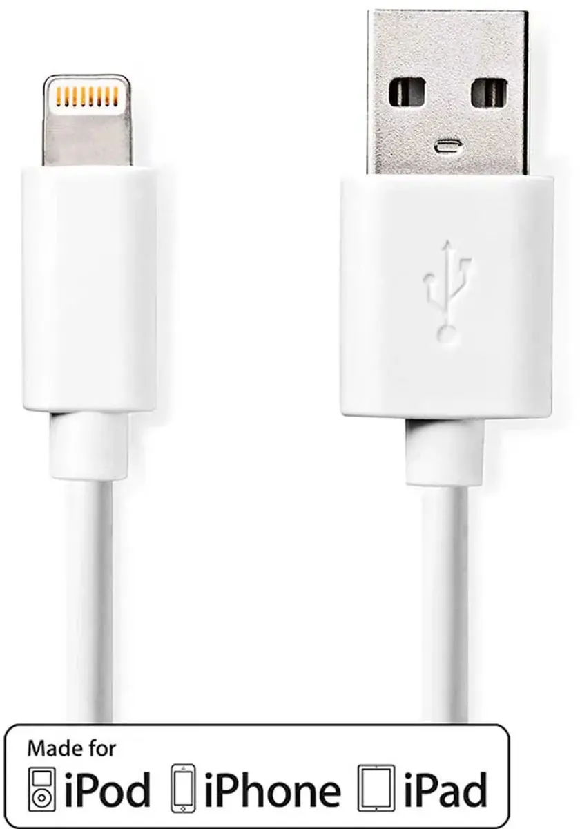 Nedis Lightning Kabel CCGL39300WT20 - USB-A - 2m - Wit