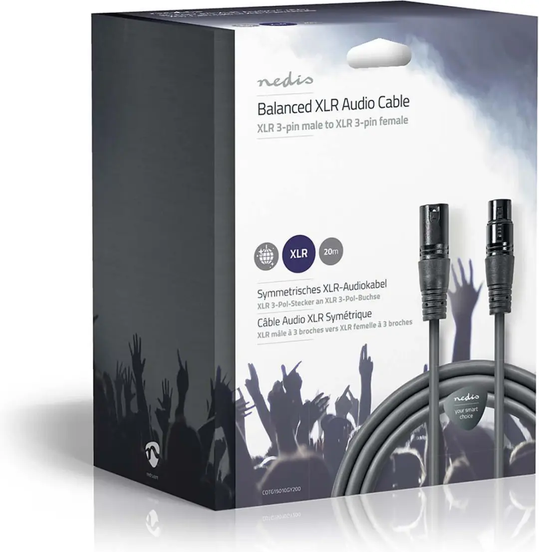 Nedis Gebalanceerde Audiokabel XLR 3-Pins 20m - Donkergrijs