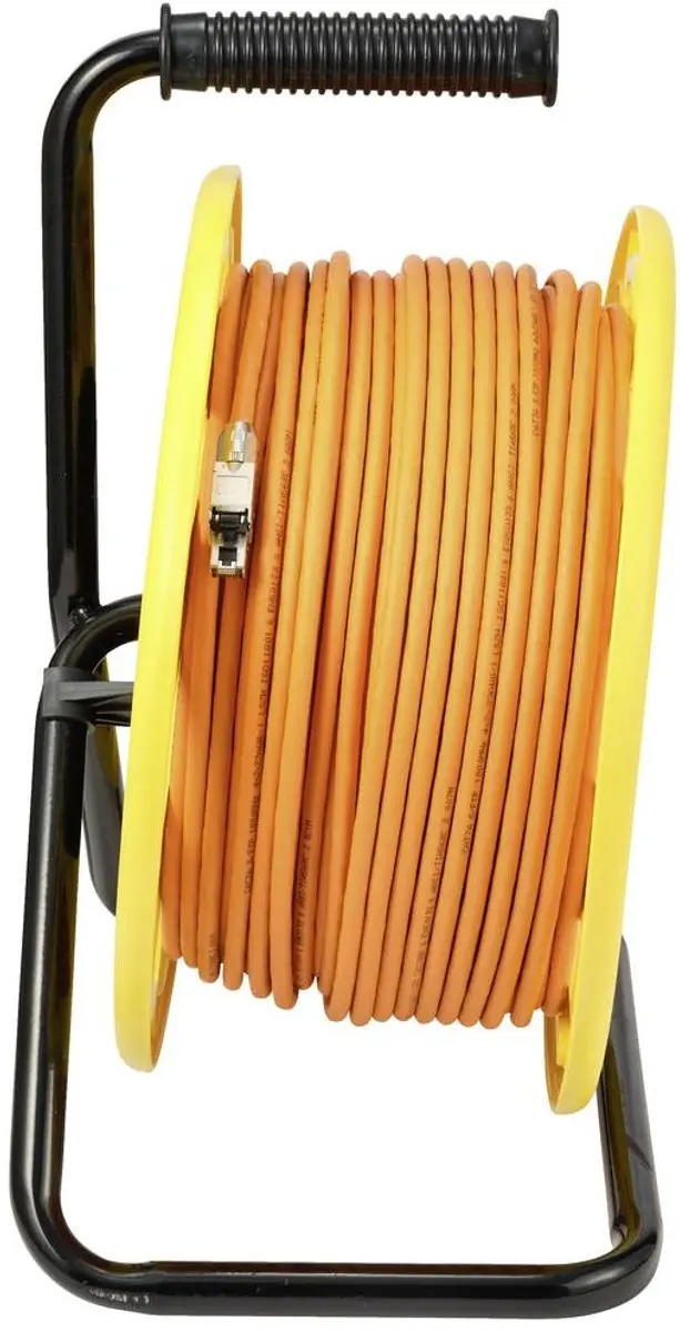 Renkforce RJ45 Netwerk Kabelhaspel CAT 6a 50m - Halogeenvrij Oranje