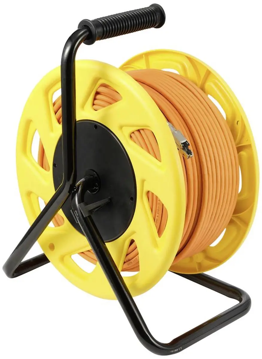 Renkforce RJ45 Netwerk Kabelhaspel CAT 6a 50m - Halogeenvrij Oranje