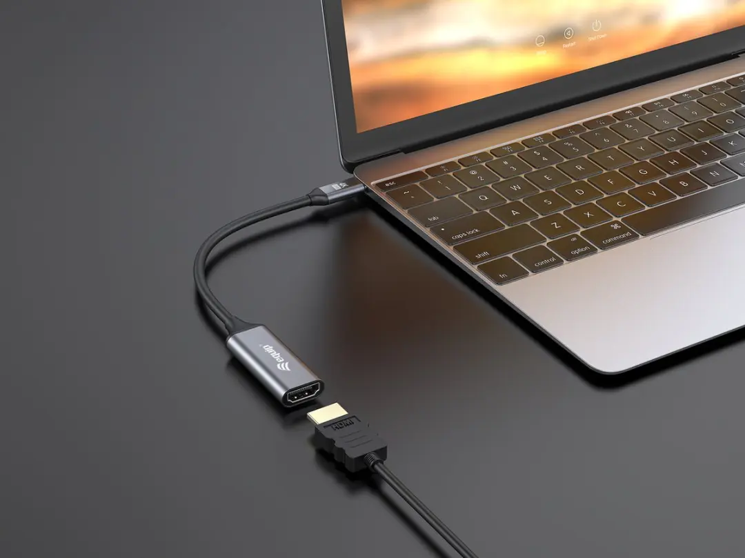 Equip 133491 USB Type-C naar HDMI Kabel 0,15m - Zwart/Grijs