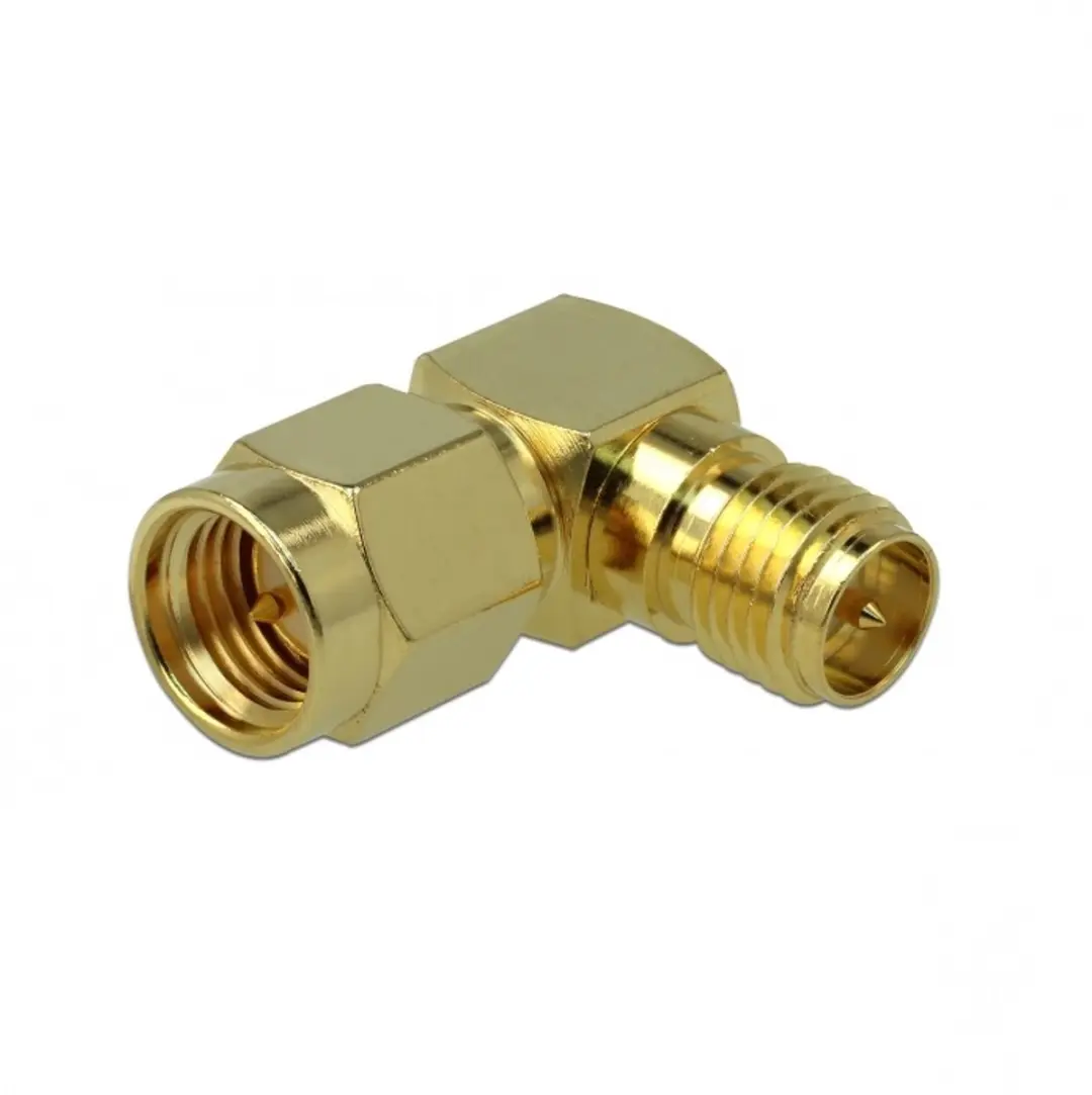 Delock RP-SMA naar SMA Haakse Adapter 50 Ohm 3 GHz