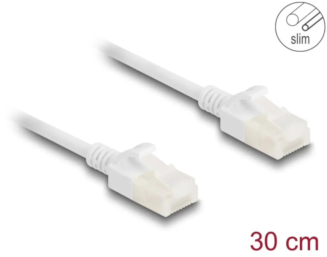 Delock RJ45 Netwerkkabel Cat.6A 0.3m Wit