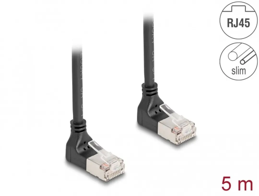 Delock Cat.6A S/FTP 90° RJ45 Kabel 5m