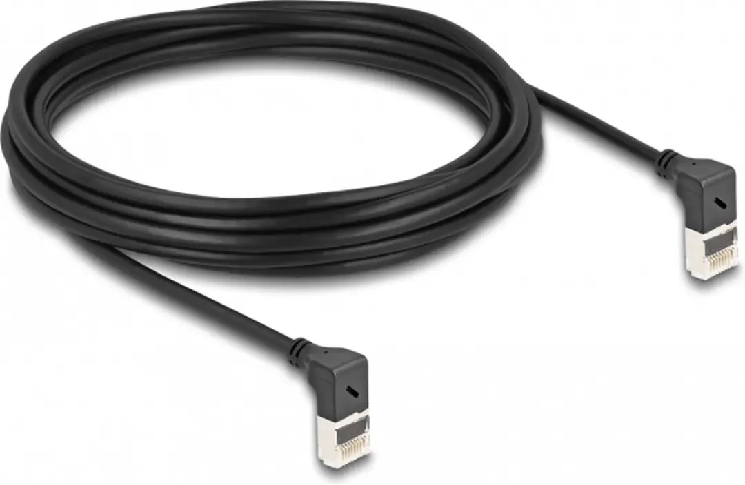Delock Cat.6A S/FTP 90° RJ45 Kabel 5m - Zwart