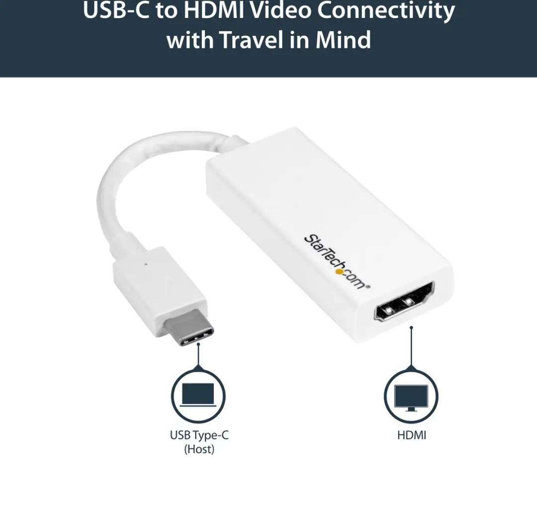 Startech USB C naar HDMI Adapter 4K60W - Wit - afbeelding 6 van 6