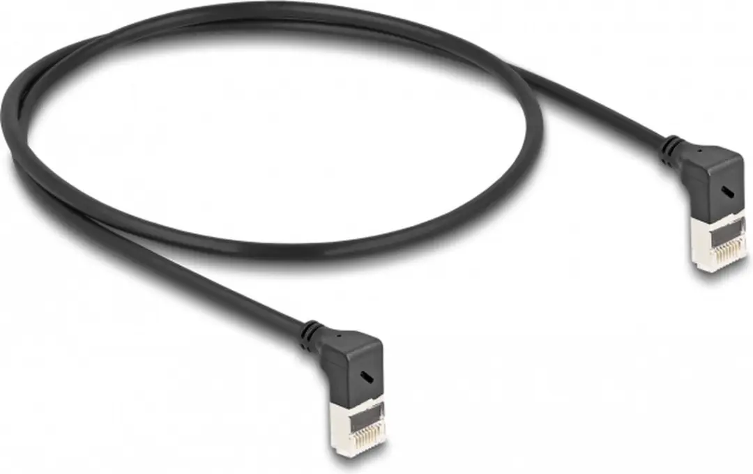 Delock Cat.6A S/FTP RJ45 Kabel 90° - 0,5m - Zwart