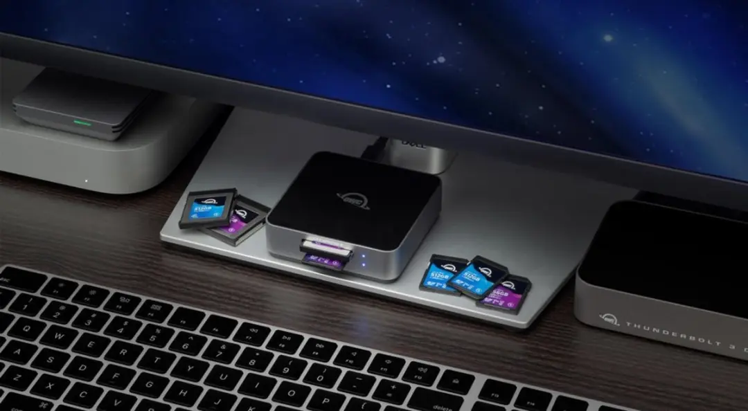 OWC Atlas OWCTCCFXBSDRDR USB-C Kaartlezer - CFexpress & SDXC UHS-II - Zwart/Grijs