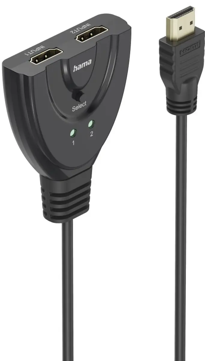Hama 4K HDMI Splitter 2x1 - 2x HDMI - Zwart