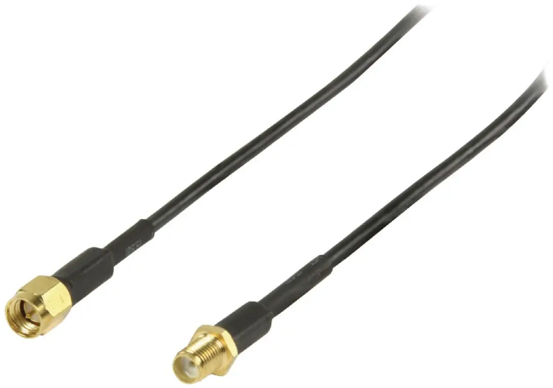 Nedis Antennekabel SMA Male-Female 3m - Verguld - 50 Ohm - Zwart
