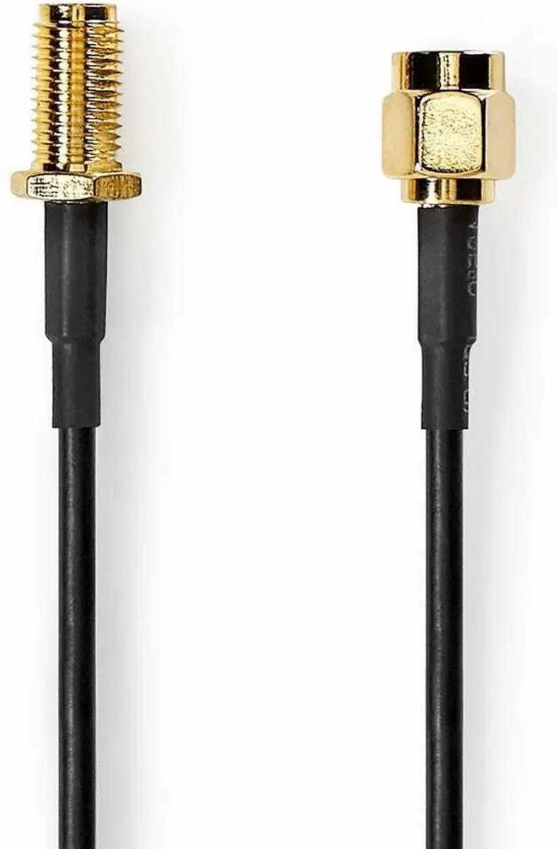 Nedis Antennekabel SMA Male-Female 3m - Verguld - 50 Ohm - Zwart