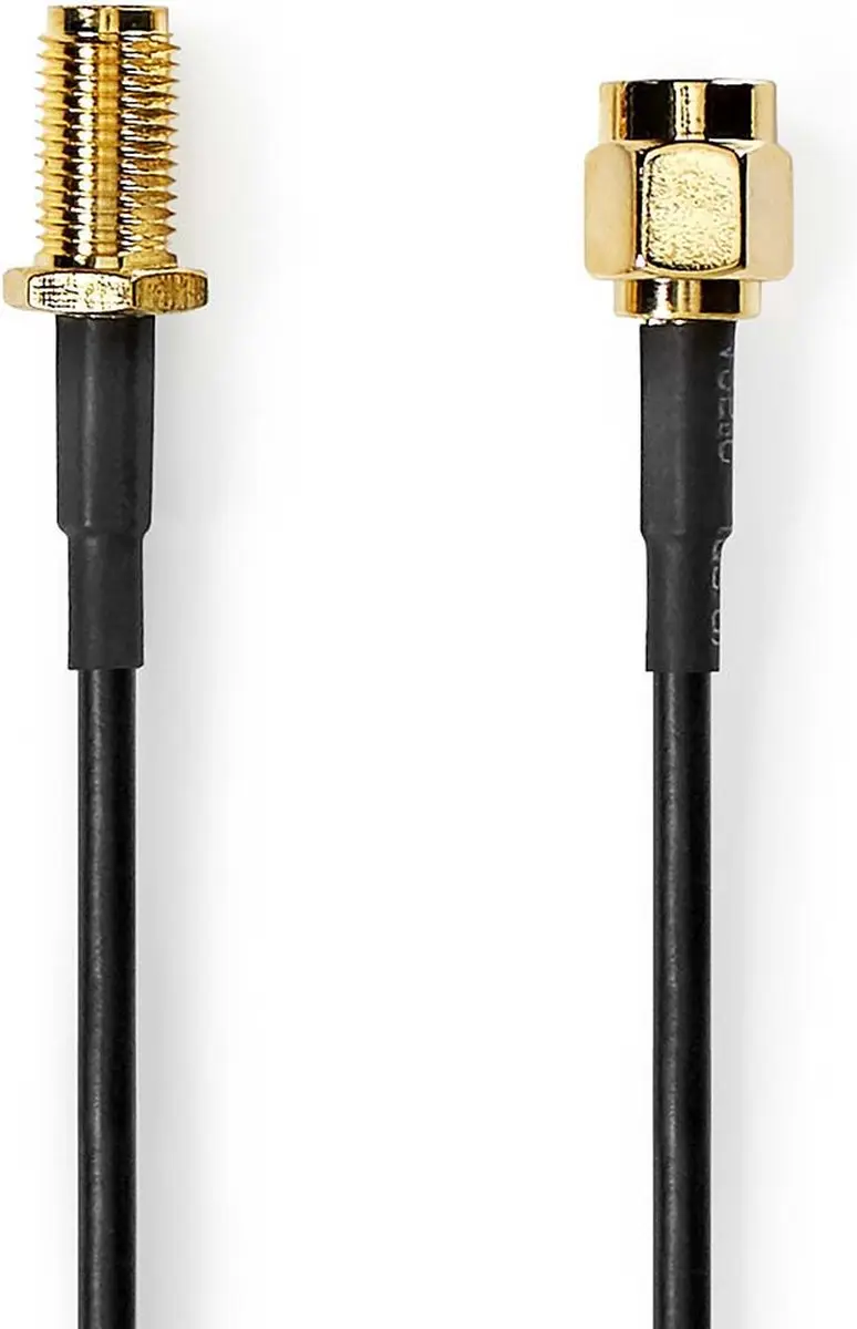 Nedis Antennekabel SMA Male-Female 3m - Verguld - 50 Ohm - Zwart