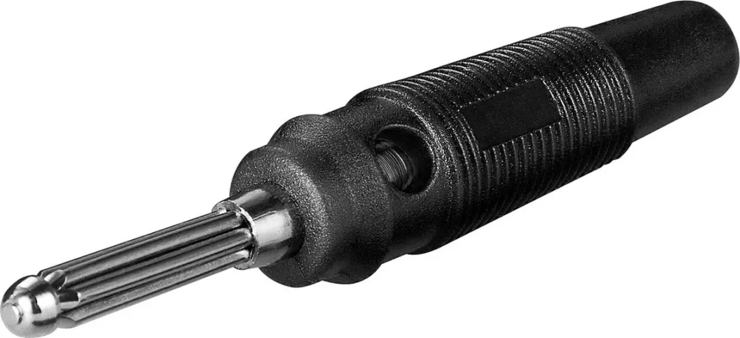 Goobay Zachte Rubberen Stapelbare Bananenplug 4mm - Zwart