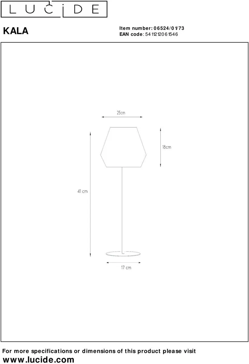 Lucide KALA Tafellamp Ø25cm - 1xE14 - Taupe