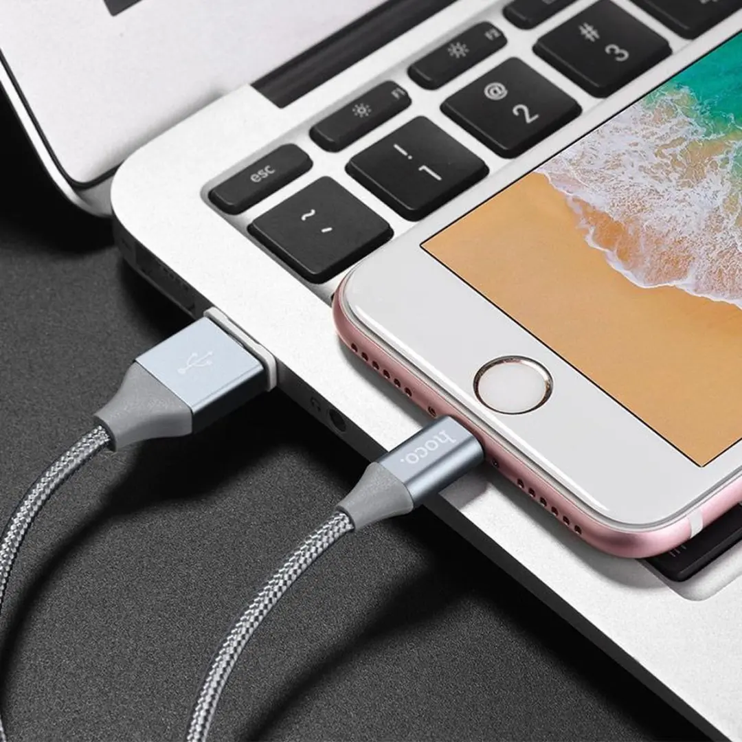 Hoco Lightning Kabel Magnetisch 100cm - Grijs