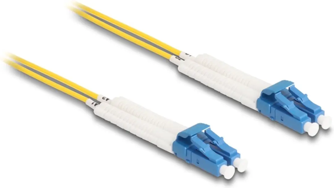 Delock LC Duplex naar LC Duplex OS2 Singlemode Kabel 0.5m - Geel