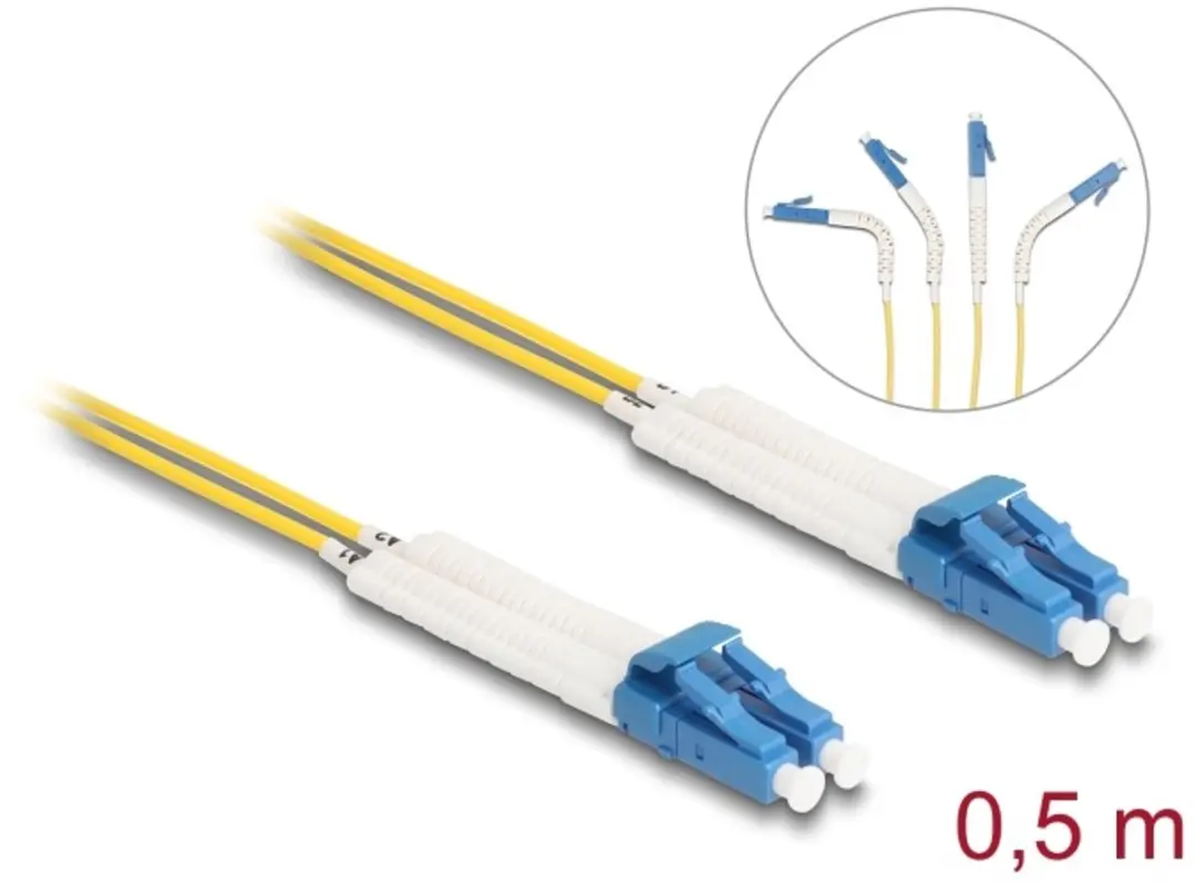 Delock LC Duplex naar LC Duplex OS2 Singlemode Kabel 0.5m