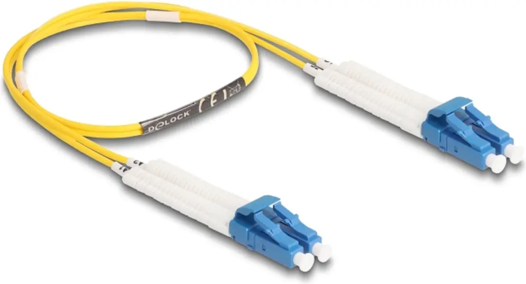 Delock LC Duplex naar LC Duplex OS2 Singlemode Kabel 0.5m - Geel