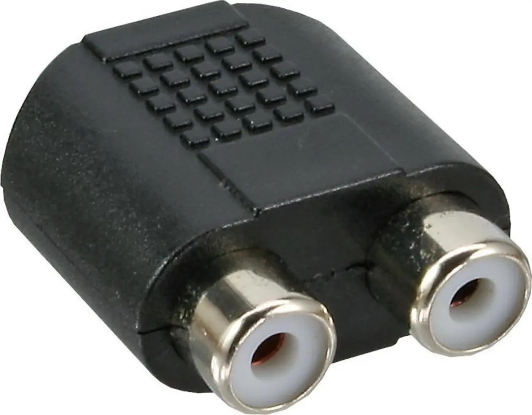 InLine 3,5mm Jack Mono naar Tulp Stereo Adapter - Zwart