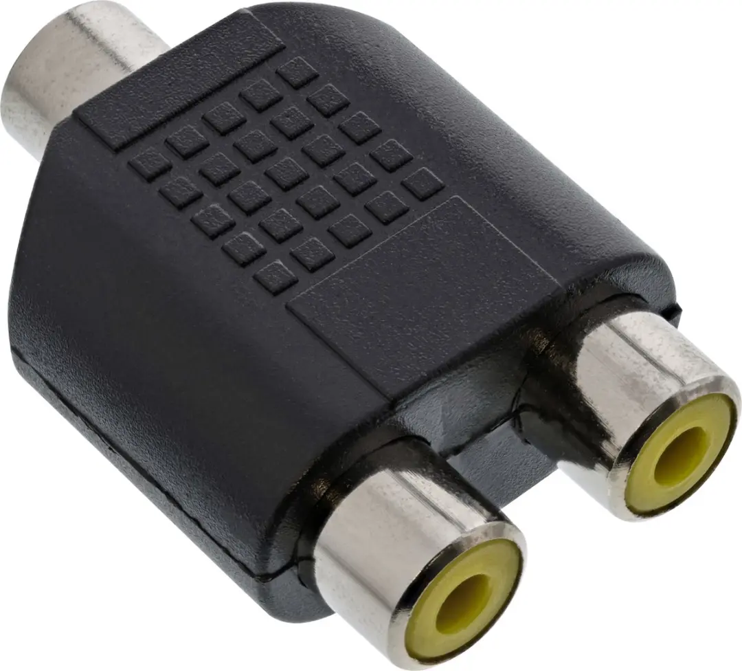 InLine 3,5mm Jack Mono naar Tulp Stereo Adapter - Zwart