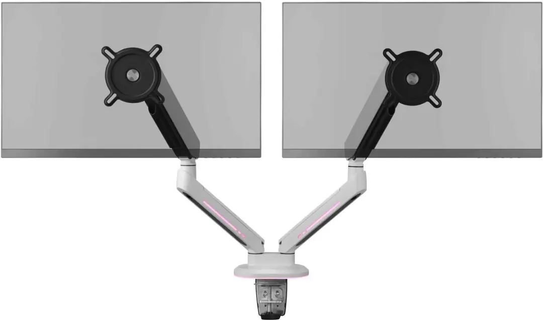 One For All DM8220 Gaming Monitorarm - 2 Monitoren - Max 28kg - Wit