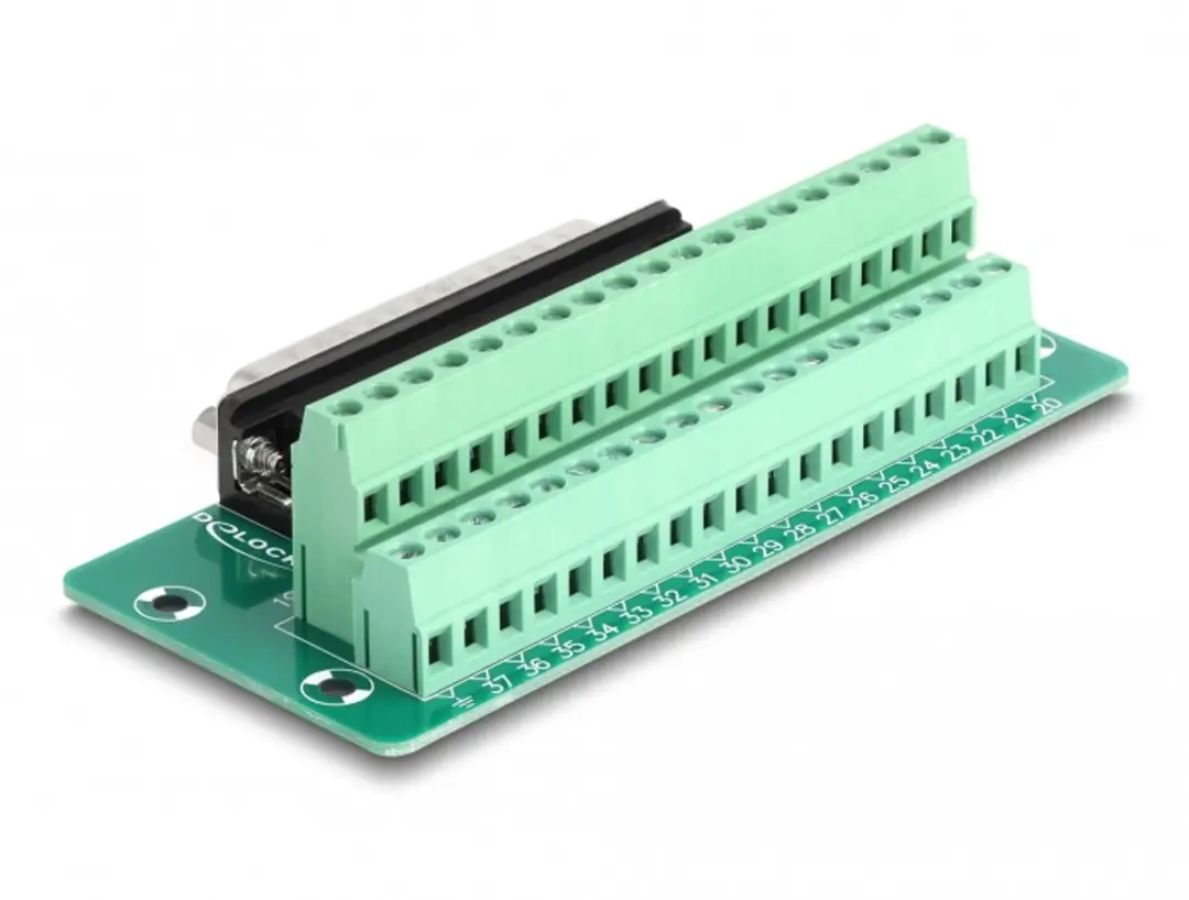 Delock D-Sub 37 Pin Male naar Terminal Block - Groen