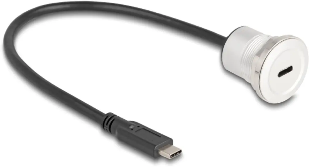 Delock USB 10 Gbps Type-C Vrouwelijk 30cm - Aluminium - Zwart