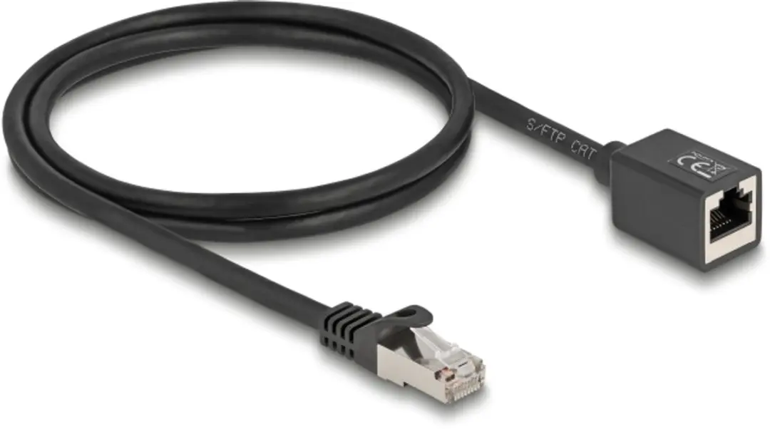 Delock RJ45 Netwerkkabel Cat.6A S/FTP 1m - Zwart