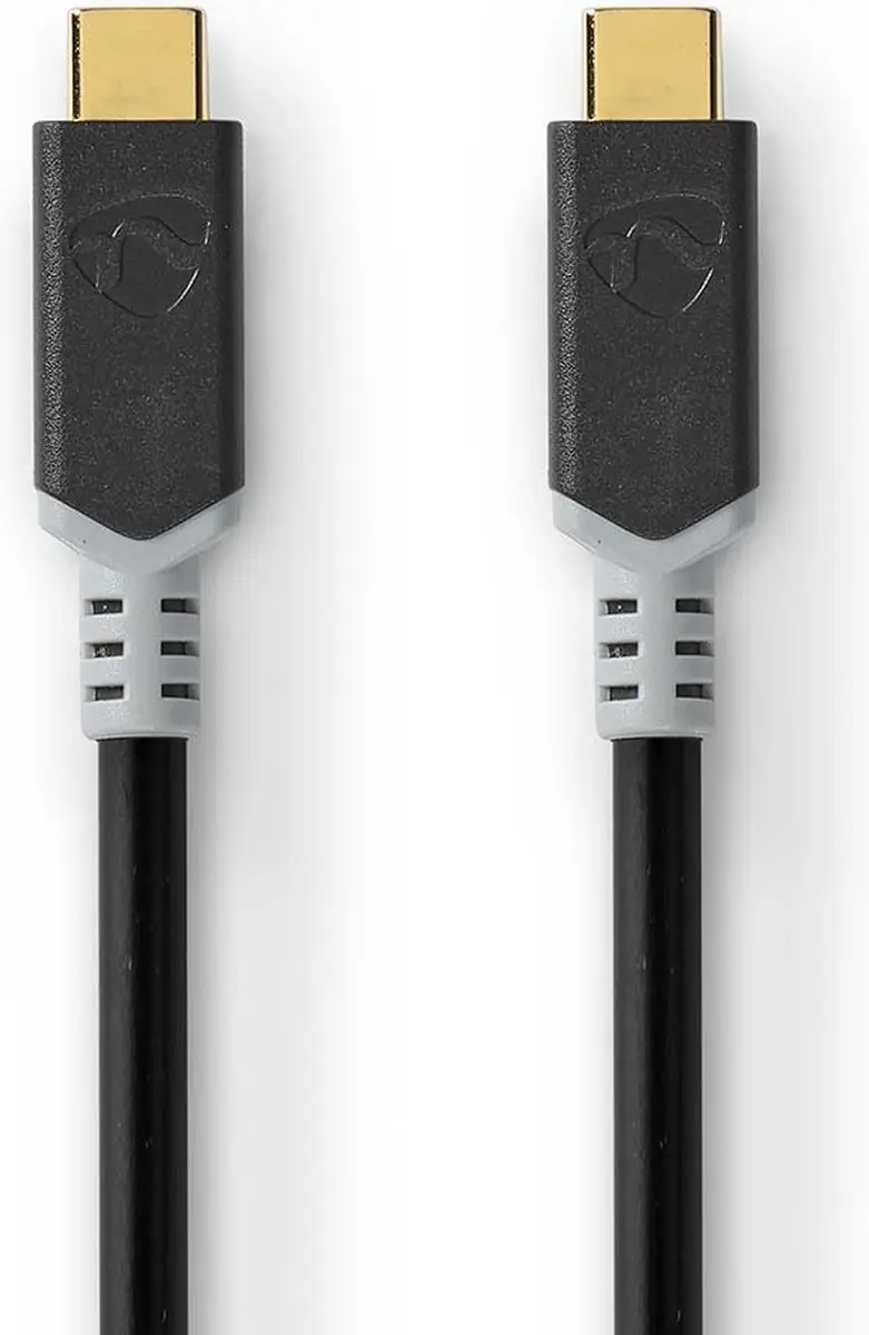 Nedis CCBW64020AT20 USB-C Kabel 2m - 100W 4K@60Hz - Verguld - Antraciet