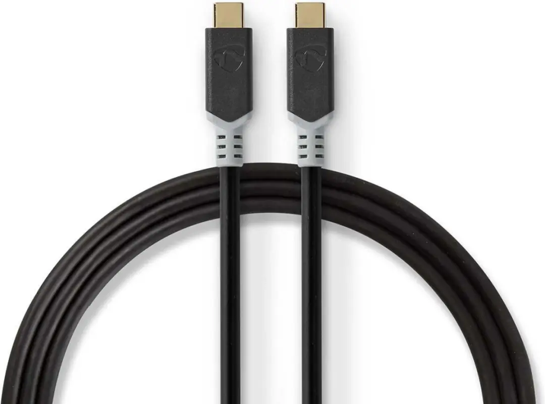 Nedis CCBW64020AT20 USB-C Kabel 2m - 100W 4K@60Hz - Verguld - Antraciet - afbeelding 6 van 6