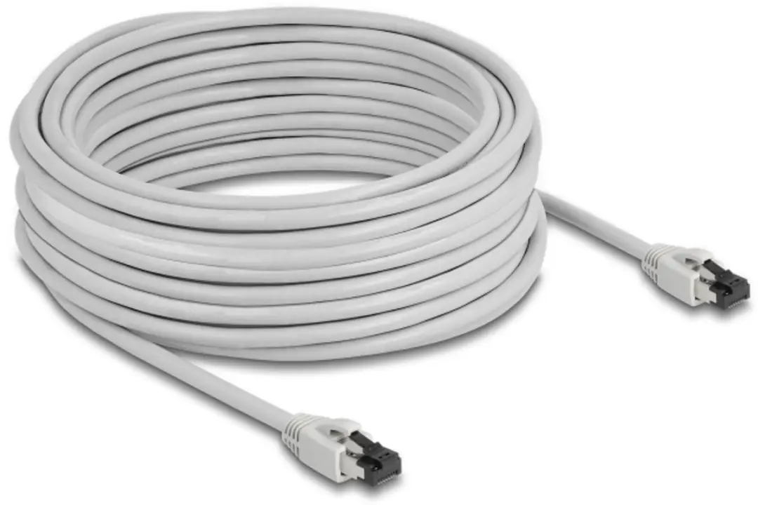 Delock Cat.8.1 S/FTP RJ45 Netwerkkabel 15m - 40Gbps - Grijs