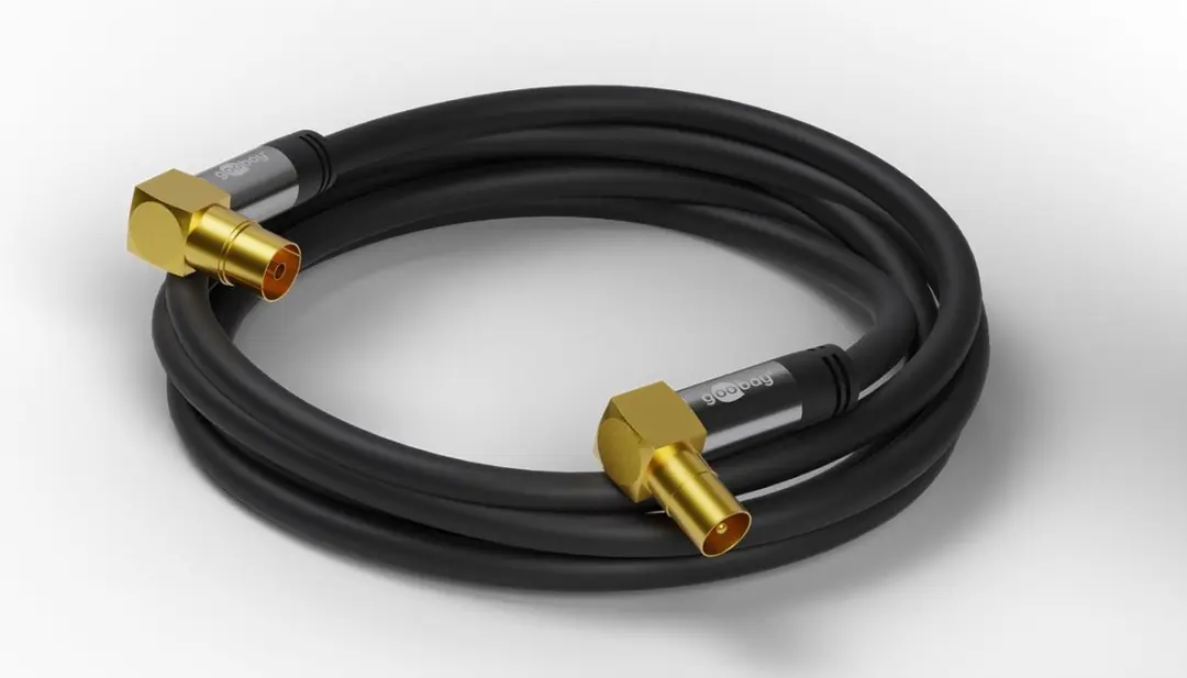 Goobay IEC Coaxkabel Haaks Verguld 10m