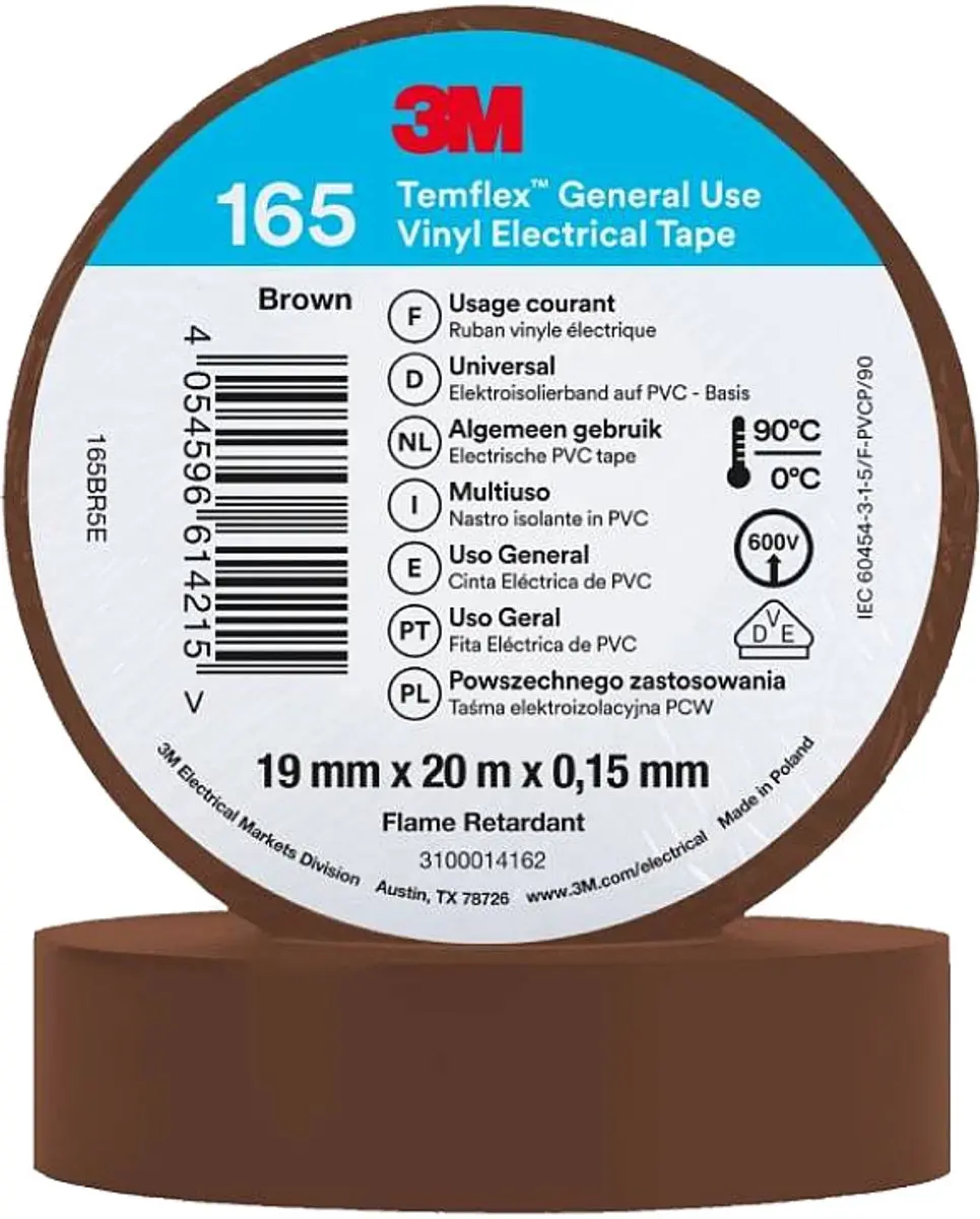 3M Isolatie Tape 19mm Bruin