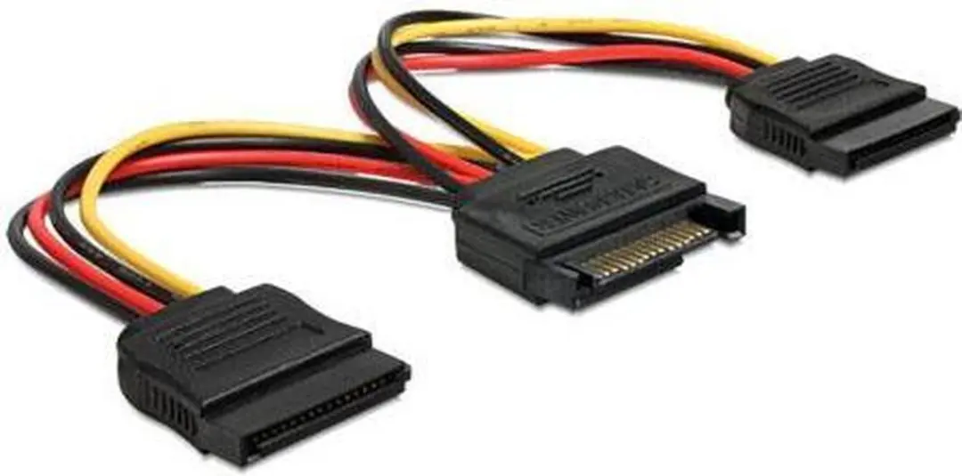Delock SATA Power Kabel 15cm - 2x Vrouwelijk Meerkleurig