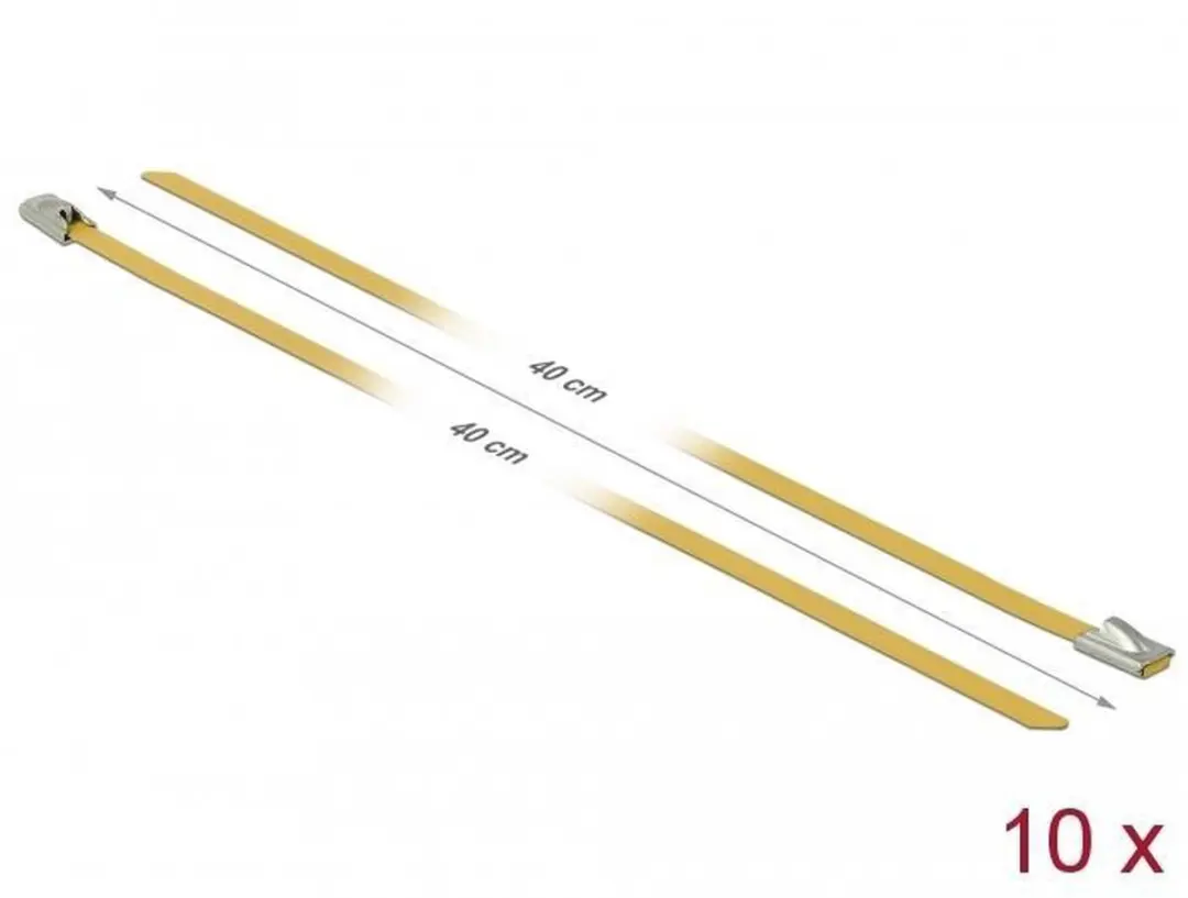 Delock Kabelbinders RVS Geel 400x4,6mm - 10 Stuks