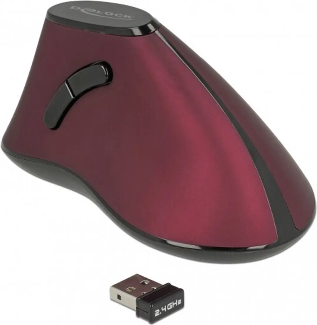 Delock 12528 Draadloze USB Muis - 1000 DPI - Zwart/Rood