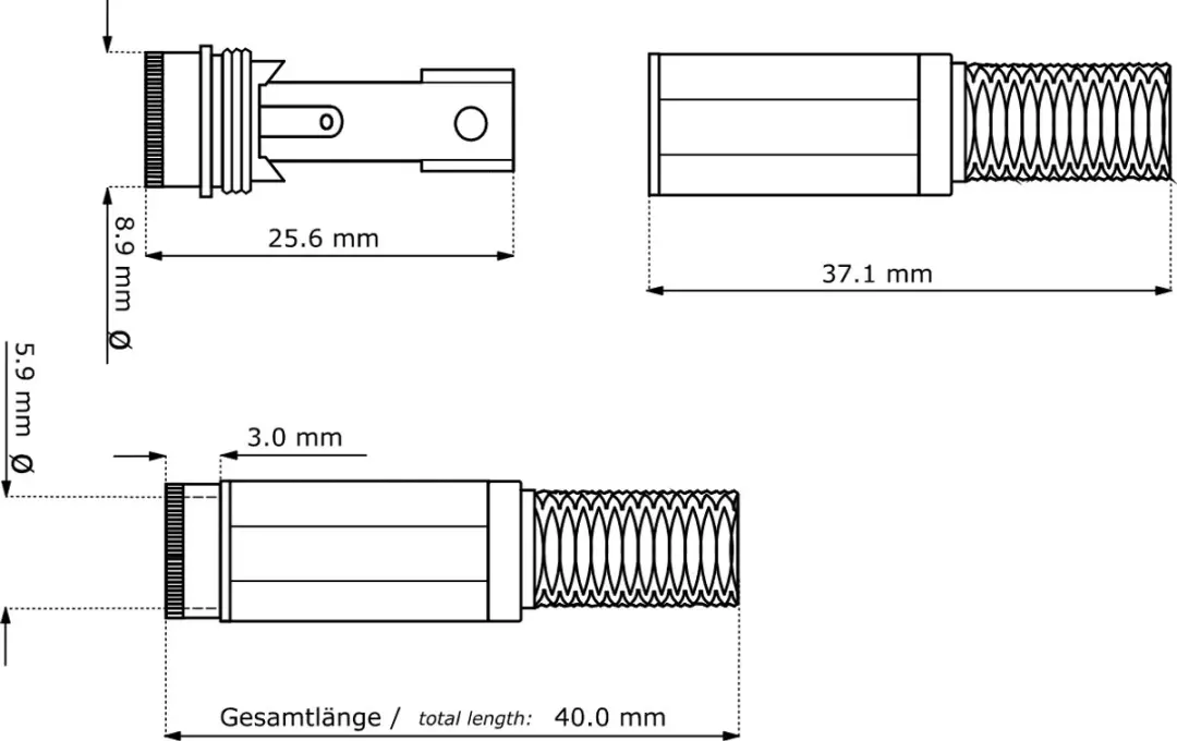 Goobay Soldeerbare Vrouwelijke DC Connector 2,5mm - Zwart