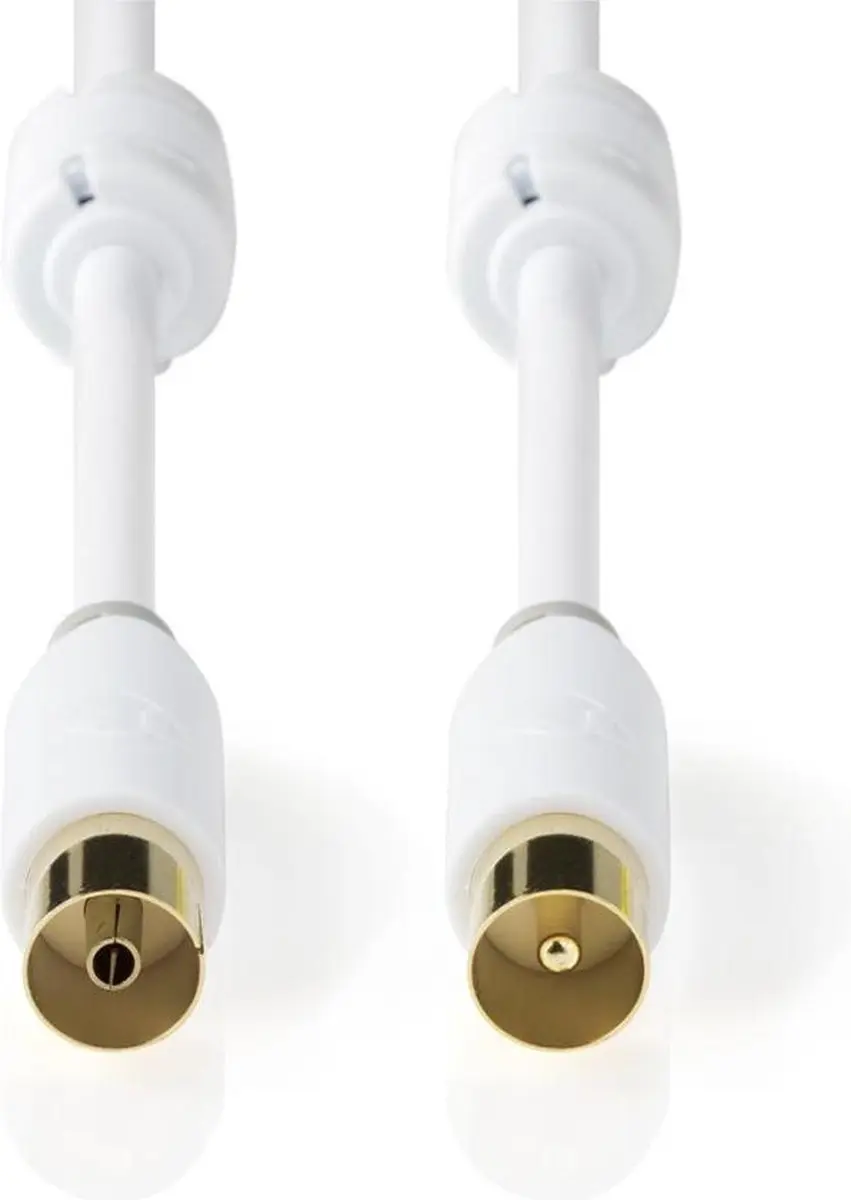 Nedis Coaxkabel CSBW40015WT10 - Verguld - 1m - Wit