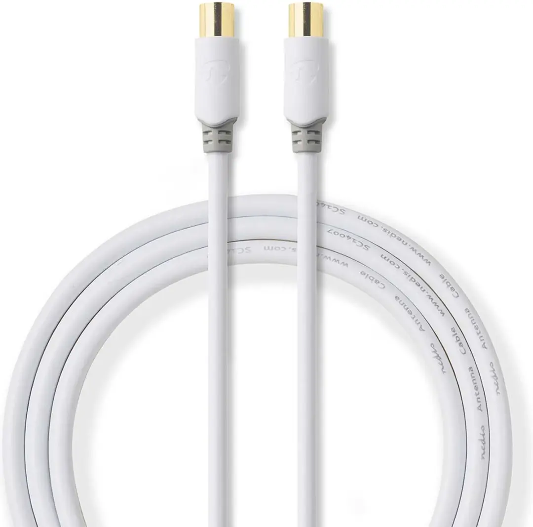 Nedis Coaxkabel CSBW40015WT10 - Verguld - 1m - Wit