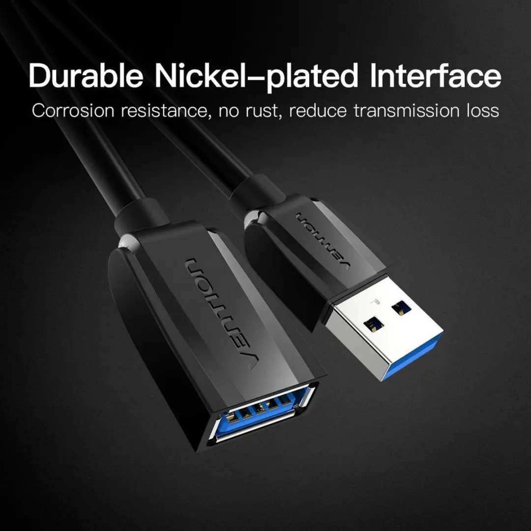 Vention USB 3.0 Verlengkabel A45-B300 1m - M naar Vrouwelijk - Zwart