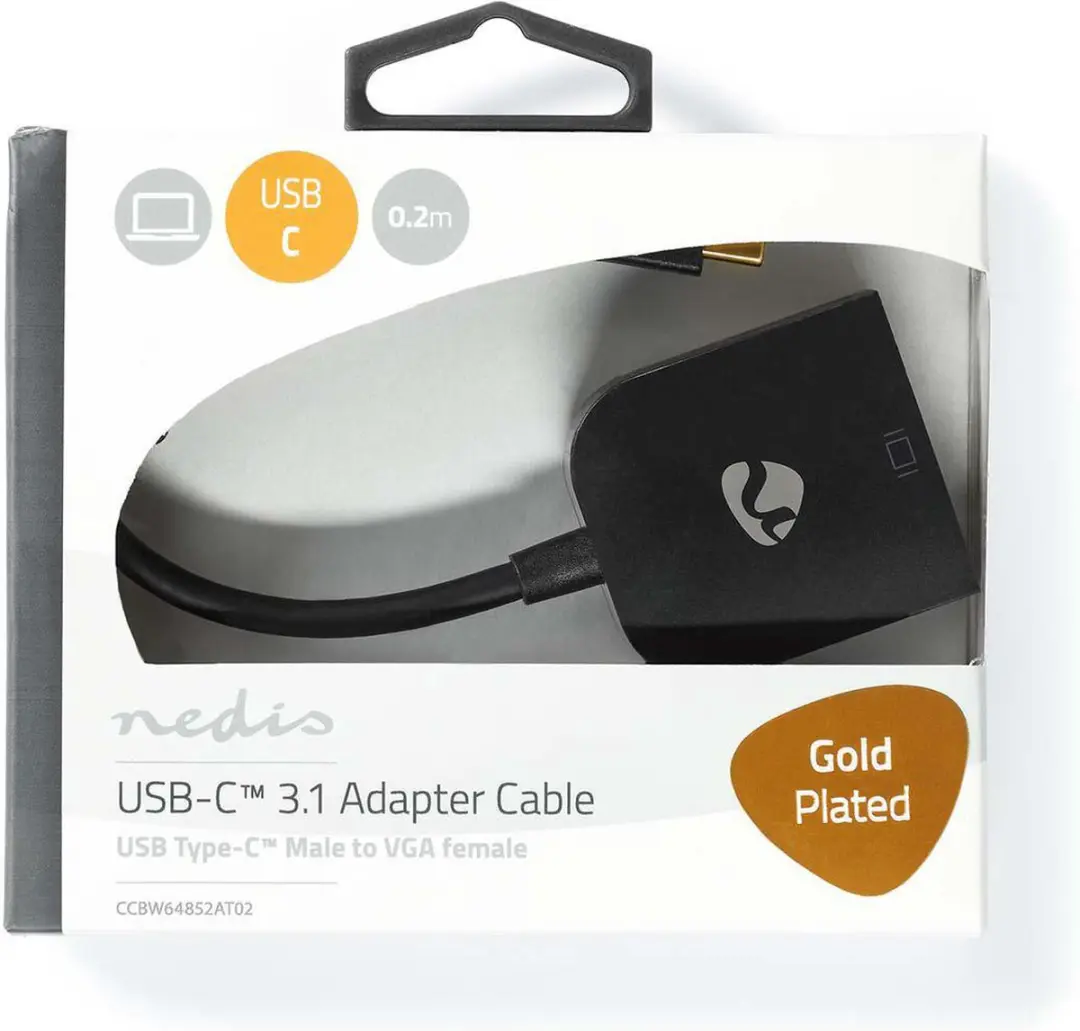 Nedis USB-C VGA Adapter CCBW64852AT02 - 1920x1200 - 0,2m - Antraciet