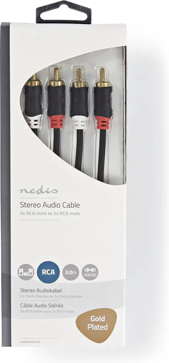 Nedis Stereo-Audiokabel CABW24200AT30 - 3m - Verguld - Antraciet