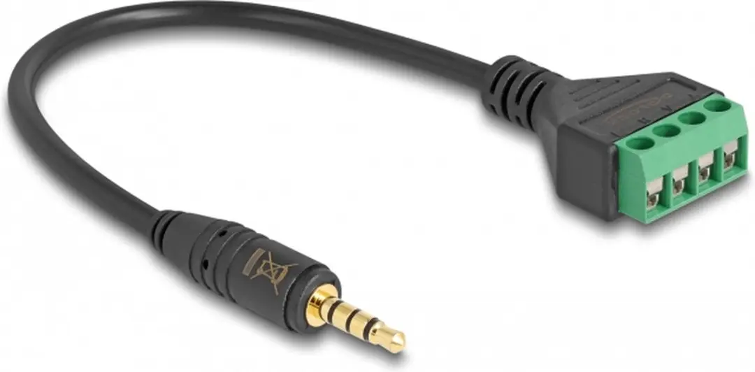 Delock 3.5mm Jack naar Terminal Block Adapter 20cm - Zwart/ Groen
